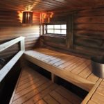 Härkälinnan sauna sähkökiukaalla.
